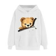 thumbnail image 1 of Antqov Hoodies for Women, Pullover Cute Bear Printed Drawstring Sweatshirts with Pocket, Outdoor Walks Comfortable Casual Hoodie, 1 of 4
