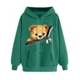 thumbnail image 1 of Antqov Hoodies for Women, Pullover Cute Bear Printed Drawstring Sweatshirts with Pocket, Outdoor Walks Comfortable Casual Hoodie, 1 of 4