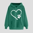 thumbnail image 1 of Antqov Hoodies for Women, Pullover Heart Dog Paw Printed Drawstring Sweatshirts with Pocket, Daily Comfortable Lightweight Blouse, 1 of 5