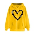 thumbnail image 1 of Antqov Hoodies for Women, Pullover Heart Printed Drawstring Sweatshirts with Pocket, Daily Activities Comfortable Lightweight Hoodie, 1 of 4