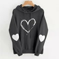 thumbnail image 1 of Antqov Hoodies for Women, Valentine's Day Heart Printed Pullover Drawstring Sweatshirts with Pocket, Outdoor Walks Comfortable Lightweight Hoddie, 1 of 4