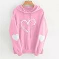 thumbnail image 1 of Antqov Hoodies for Women, Valentine's Day Heart Printed Pullover Drawstring Sweatshirts with Pocket, Outdoor Walks Comfortable Lightweight Hoddie, 1 of 4
