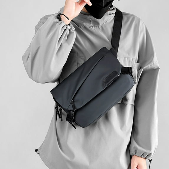 Antqov Large Capacity Crossbody Bag Leisure Commuting Shoulder Bag Multifunctional Sturdy Waterproof Sling Bag for Outdoor Travel Work Supplies