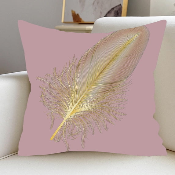 Antqov Linen Feather Throw Pillow Covers 18x18" Colorful Decorative Personalized Soft Pillowcase with Zipper for Home Sofa Decor