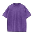 thumbnail image 1 of Antqov Mens T Shirts, Solid Color Crew Neck Oversized Short Sleeves Wash Cotton Basic Tee Tops Undershirts, Daily Casual Loose Cozy Vintage Distressed T Shirt, 1 of 7
