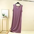thumbnail image 1 of Antqov Nightgowns for Women, Fashion Sleeveless Round Neck Solid Color Long Gowns for Sleepwear, Daily Lounge Loose Casual Cozy House Dress, 1 of 5