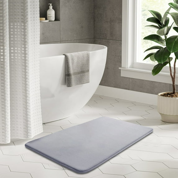 Antqov Non Slip Bath Mat Quickly Dry Absorbent Thin Bathroom Rugs Under Door Washable Bathroom Floor Mats for in Front of Bathtub Shower Home Supplies