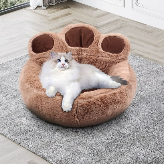Antqov Pandas's Paw Cat Nests Autumns & Winter Warm Nests Kennel Round Cat Dog Bed Mat Sleeping Kittens Bed for Home, Living Room, Bedroom Use Supplies