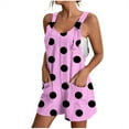 thumbnail image 1 of Summer Savings Clearance 2025! Antqov Plus Size Jumpsuits for Women,Summer Rompers for Womens,Women's Summer Comfortable Casual Suspender Printing Shorts Pocket Jumpsuit Shorts Pink XXXL, 1 of 5
