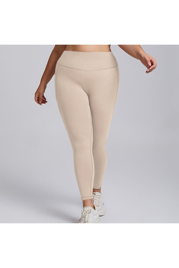 Plus Size Leggings for Women, High Waist Solid Color Stretchy Tight Fitting Yoga Pants, Outdoor Fitness Tummy Cozy Control Workout Leggings