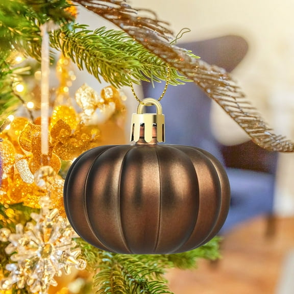 Antqov Pumpkin Hanging Ornaments, 12PCS Fall Mini Pumpkin Ball for Tree Thanksgiving Colorful Balls Pumpkin Hanging Decorations for Thanksgiving Christmas Harvests Party Tree Home Decor