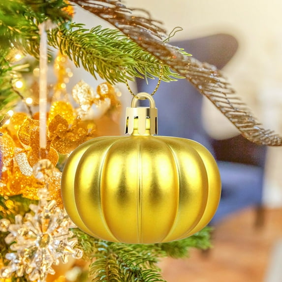 Antqov Pumpkin Hanging Ornaments, 12PCS Fall Mini Pumpkin Ball for Tree Thanksgiving Colorful Balls Pumpkin Hanging Decorations for Thanksgiving Christmas Harvests Party Tree Home Decor