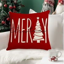 Antqov Red Christmas Pillow Covers, Soft Throw Pillow Covers 18x18" Snowflake Pillow Case for Indoor Outdoor Couch Sofa Holiday Decorations