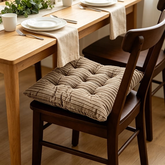 Antqov Seat Cushion 16x16" Thick Non-Slip Bottoms Chair Cushion Soft Elastic Corduroy Seat Pad for Dining Chairs, Kitchen, Office, Home Supplies