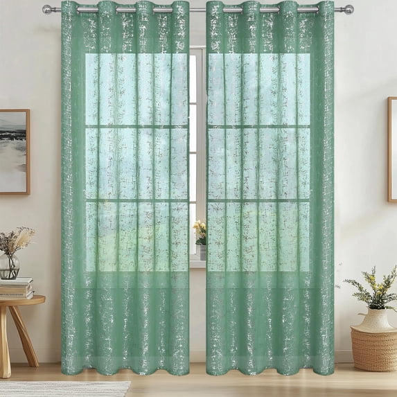 Antqov Sheer Curtains 39x98" Long Gauze Curtains for Living Room Bedroom, Lightweight Soft Window Curtains for Home Decorations