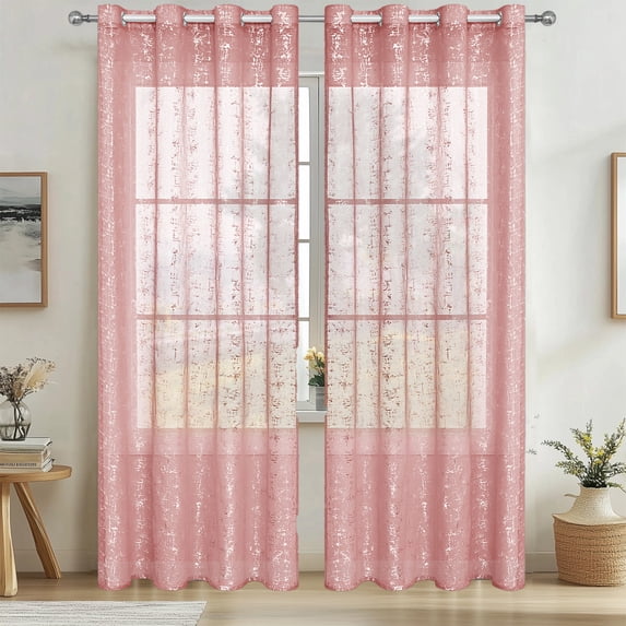 Antqov Sheer Curtains 39x98" Long Gauze Curtains for Living Room Bedroom, Lightweight Soft Window Curtains for Home Decorations