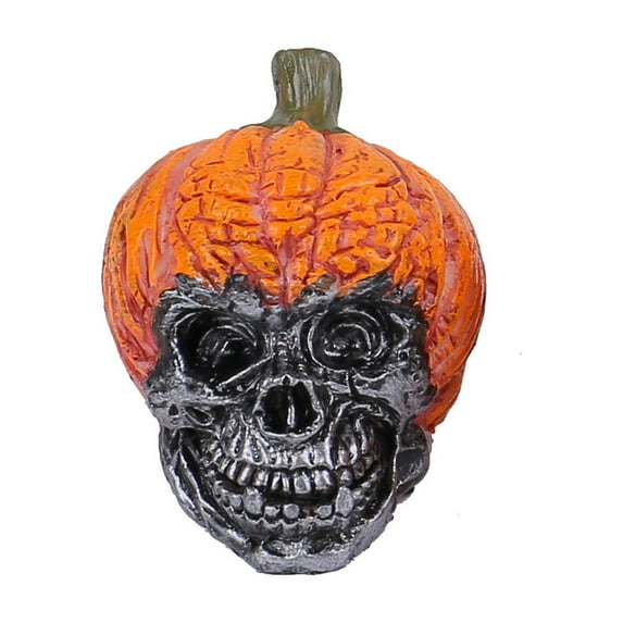 Antqov Skulls Halloween Decor Mini Pumpkin Hat Skull Heads Resin Halloween Skeleton Head Tree Ornament Decorations for Holiday Party Decor