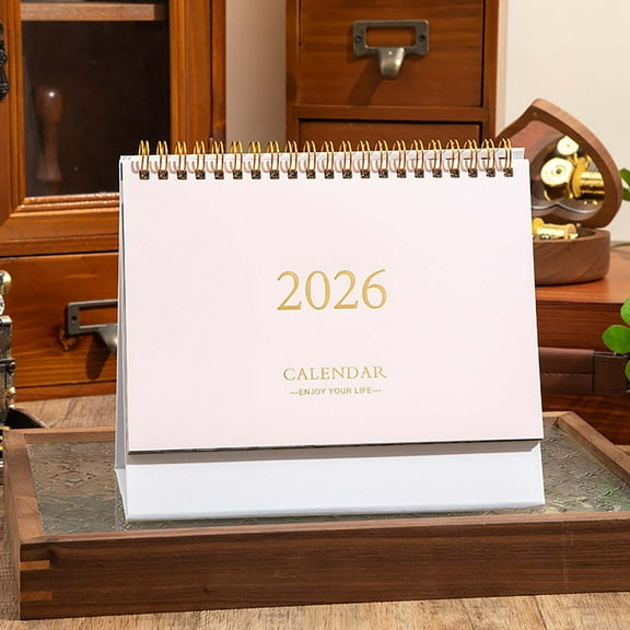 Antqov Small 2026 Desk Calendar, Standing Flip Desktop Calendar Covers Months Runs from January 2026 to December 2026, Colorful 2026 Calendars for Home Office Supplies