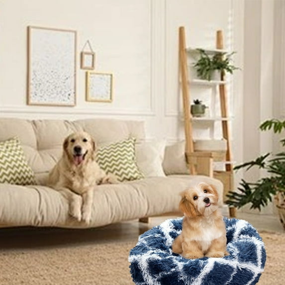 Antqov Small Dog Bed Cat Bed, Cozy Pet Bed Round Calming Dog Cave Bed, Antis-Slip Bottom & Washable Medium Dog Beds for Fall Winter Use Supplies