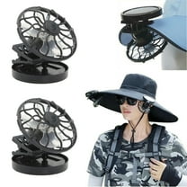 Antqov Solar Powered Fan, 2PCS Mini Clip Solar Fan Air Conditioner Cooler Cell Solar Fan with Brims or Clip for Outdoor Travel Camping Hiking Supplies