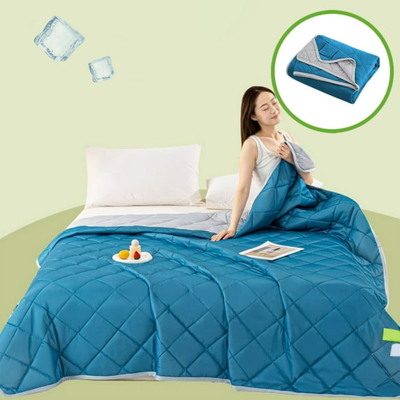 Antqov Summer Cooler Silk Air Conditioning Quilt, 79x59" Colorful Ice Silk Quilts Machines Washable Thin Cooling Blanket for Sofa Bed Home Supplies, Gifts for Women