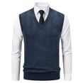 thumbnail image 1 of Antqov Sweater Vest Men, British Style Argyle Solid Color Stretch Knit V Neck Vests, Spring Daily Classic Sleeveless Pullover Casual Tank Tops, 1 of 5
