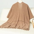 thumbnail image 1 of Antqov Sweaters for Women, Solid Color Fringe Shawl Style Knit Tops, Party Stylish Comfortable Sweater Coats, 1 of 7