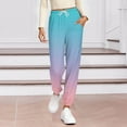 thumbnail image 1 of Antqov Sweatpants Women, Elastic High Waist Gradient Printed Cuffed Lounge Pants Drawstring with Pockets, Outdoor Sports Casual Relaxed Lightweight Breathable Joggers, 1 of 5