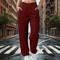 thumbnail image 1 of Antqov Sweatpants Women, Solid Color Crossed Elastic Waist Straight Cuffed Casual Pants with Pockets, Outdoor Fitness Loose Soft Comfortable Joggers, 1 of 8