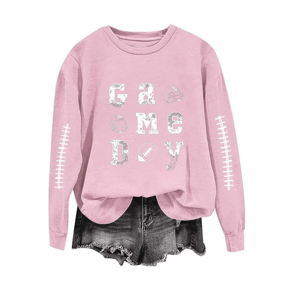 Antqov Sweatshirt for Women, Crewneck Pullover Letter Printed Tops, Outdoor Casual Fashion Loose Sweatshirts