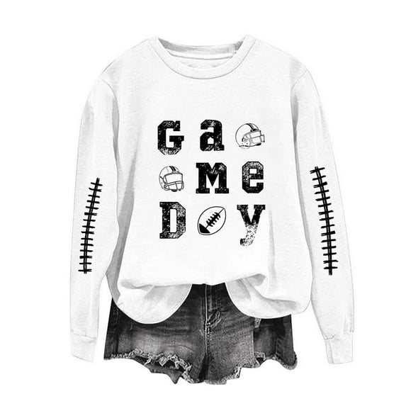 Antqov Sweatshirt for Women, Crewneck Pullover Letter Printed Tops, Outdoor Casual Fashion Loose Sweatshirts