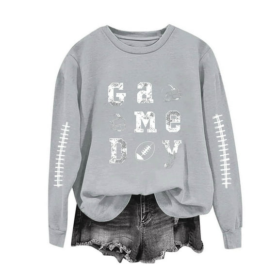 Antqov Sweatshirt for Women, Crewneck Pullover Letter Printed Tops, Outdoor Casual Fashion Loose Sweatshirts