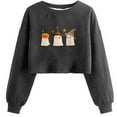 thumbnail image 1 of Antqov Sweatshirt for Women, Crewneck Pullover Pumpkin Ghost Printed Loose Crop Tops, Party Time Cheerful Comfortable Sweatshirts, 1 of 2