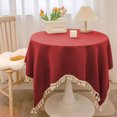 thumbnail image 1 of Antqov Table Cloth, 35x35" Small Waterproof Linen Tablecloth Washable Square Table Cover with Tassels for Bedside Tables Home Office Decorations, 1 of 6