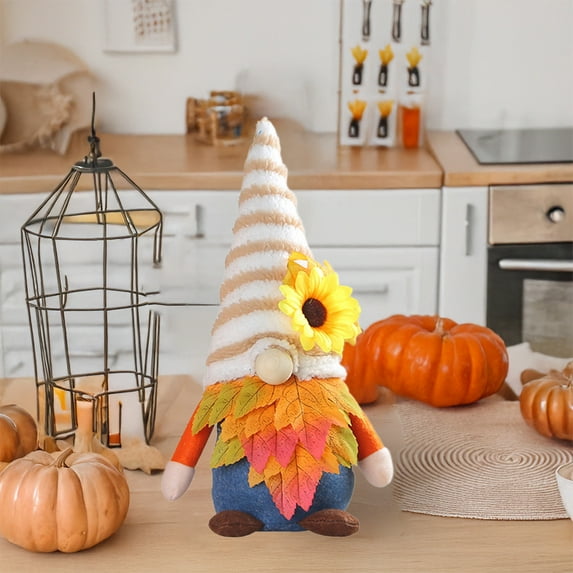 Antqov Thanksgiving Faceless Fall Gnomes Dolls Ornaments Holiday Decorations Sunflower Maple Leaf Rudolf Fall Decor for Party Home Tabletop Supplies Gifts