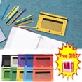 thumbnail image 1 of Antqov Three Ring Binder Pencil Pouchs, Large Capacity Zippered Pencil Pouch Pockets, Portable Pencil Bag Three Ring with Mesh Window Cosmetic Bag Organizer for Home Office Supplies, 1 of 6