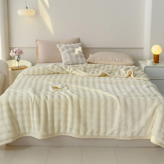 Antqov Throw Blanket, 40x59" Soft Fuzzy Faux Fur Blanket Thicker Cozy Solid Colorful Decorative Fleece Blankets for Couch, Sofa, Bedroom, Camping Supplies