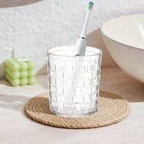 Antqov Toothbrush Cup Clear Easy to Clean Bathroom Cup Reusable Plastic Water Cup for Bathroom Home Supplies