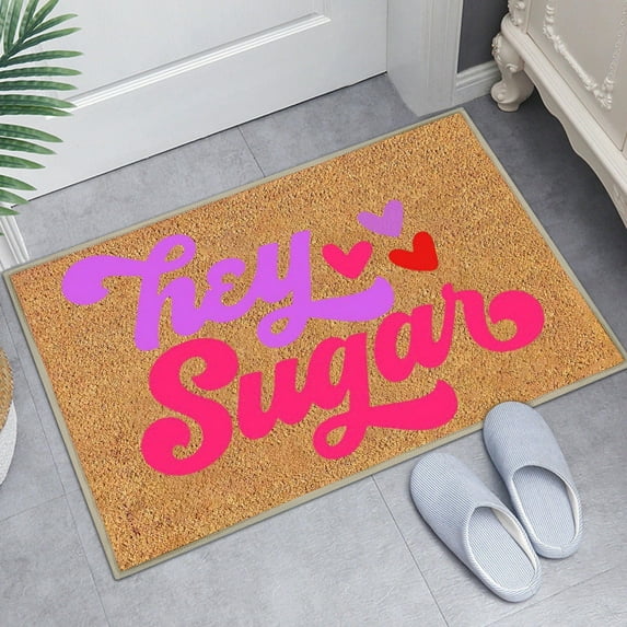 Antqov Valentin's Day Doormat 16x24" Heart Door Mat Decorative Non Slip Rectangle Floor Mat Love Welcome Door Rug for Indoor Outdoor Entrance Floor Porch Home Bathroom Supplies