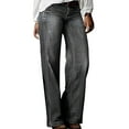 thumbnail image 1 of Antqov Women Jeans, High Waist Straight Leg Vintage Wide Leg Jean with Pockets, Outdoor Stylish Versatile Comfortable Casual Denim Pants, 1 of 6