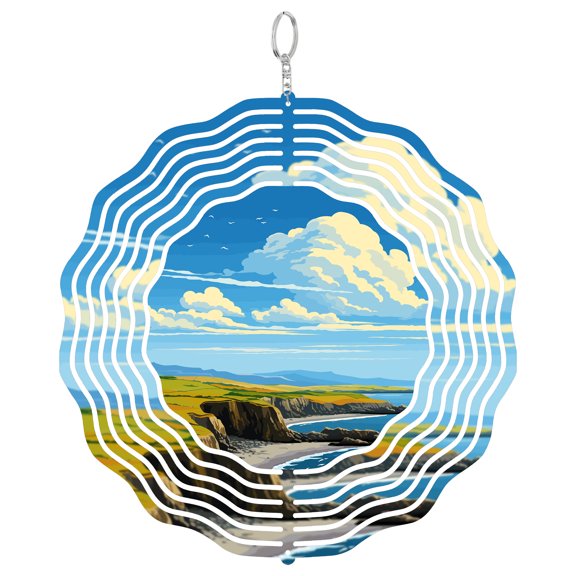 Antrim Coast Glens 3D Wind Spinner Kinetic Yard Art Garden Decor Stainless Steel Gift