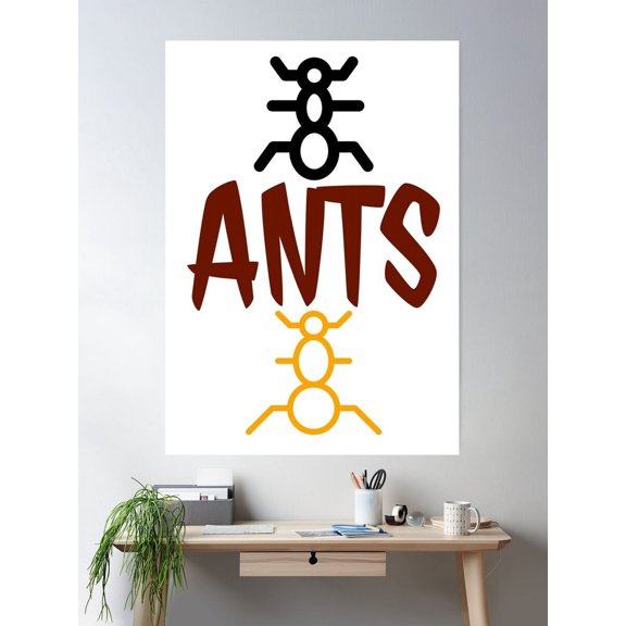 Ants Poster Wall Art, Modern Wall Decor For Living Room Bedroom, 24x36 UNFRAMED