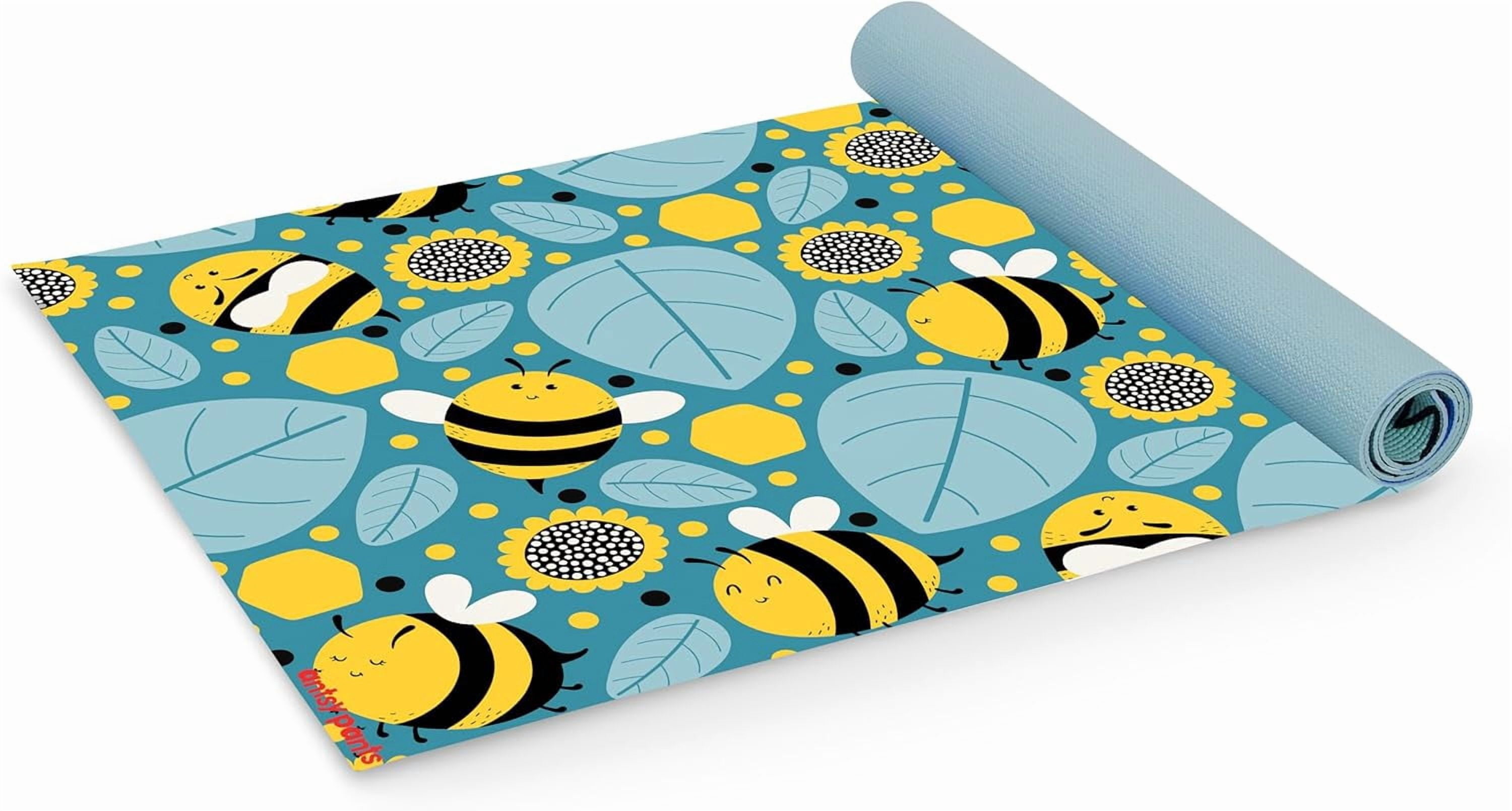 Antsy Pants Kids Yoga Mat - Yoga Mat for Kids, Yoga Mats for Home Workout, Travel Yoga Mat, Yoga Mat Non Slip, 60” x 24”, 3mm Free of Toxic Phthalates, Bumble Bee