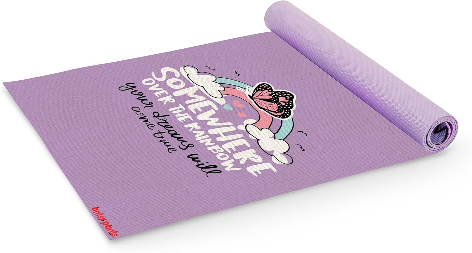 Antsy Pants Kids Yoga Mat - Yoga Mat for Kids, Yoga Mats for Home Workout, Travel Yoga Mat, Yoga Mat Non Slip, 60” x 24”, 3mm Free of Toxic Phthalates, Rainbow