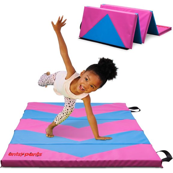 Antsy Pants Tumbling Mat for Kids – Gymnastics Mat, Easy to Clean, Sturdy, Foldable Tumbling Mats, Padded, Lightweight, Portable, Gymnastics Equipment for Active Play