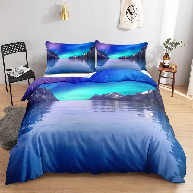 Anttic Aurora King Duvet Cover Colorful Sky Polar Lights Bedding Set