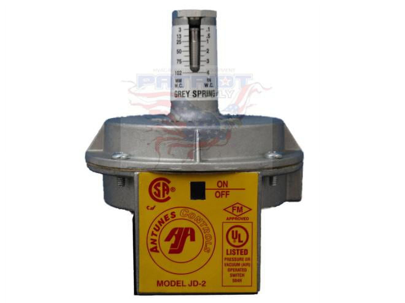 ANTUNES CONTROLS JD-2-GREY Air Pressure Switch, 0.1