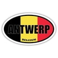 thumbnail image 1 of Antwerp Belgium Flag Oval Decal Vinyl Bumper Sticker 3x5 inches, 1 of 3
