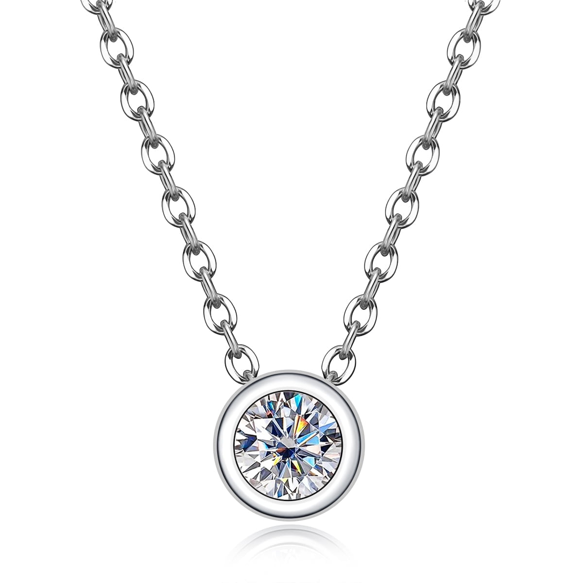 0.3ct Moissanite Pendant Necklace For Women D Color VVS1 Round