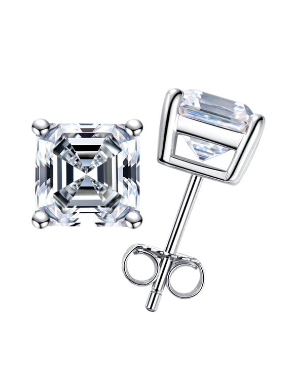 1cttw-6cttw Moissanite Stud Earrings D Color VVS1 925 Sterling Silver Timeless Sparkle Studs Daily Elegance Earrings for Women Wife Her with Certificate